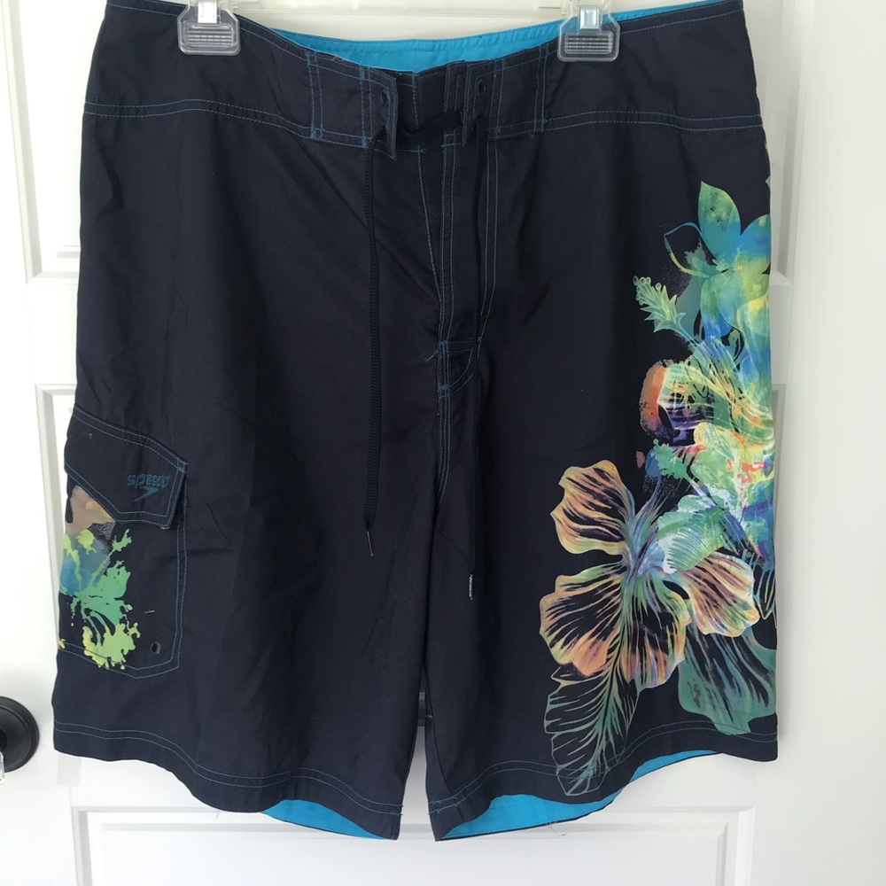 Mens Navy Swim Trunks or Shorts. Speedo. Sz 36